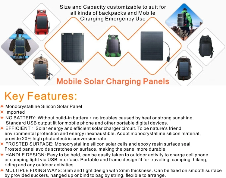 5W Solar Panel Charger Portable Solar Battery Charger Maintainer, Backup for Car Boat Marine Motorcycles Truck